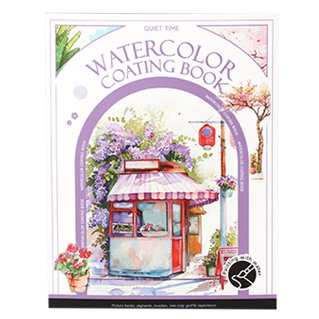 Watercolor Coloring Books Tri-Fold Art Built-In Palettes DIY Watercolor Journal Foldable Painting Pad Self-Contained Pigments