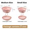 Collapsible Wash Basin Set of 2, Foldable Small Medium Size Wash Basin, Portable Plastic Basins for Laundry, Bottles, Travel, Camping (Pink)