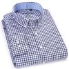 Camicia Oxford a maniche lunghe a righe scozzesi da uomo - Qualità premium, traspirante, con bottoni - Ideale per eventi aziendali e formali