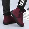 Übergröße Damen Winter Baumwollstiefel mit hohem Absatz, Seitenreißverschluss und Schirmstoff