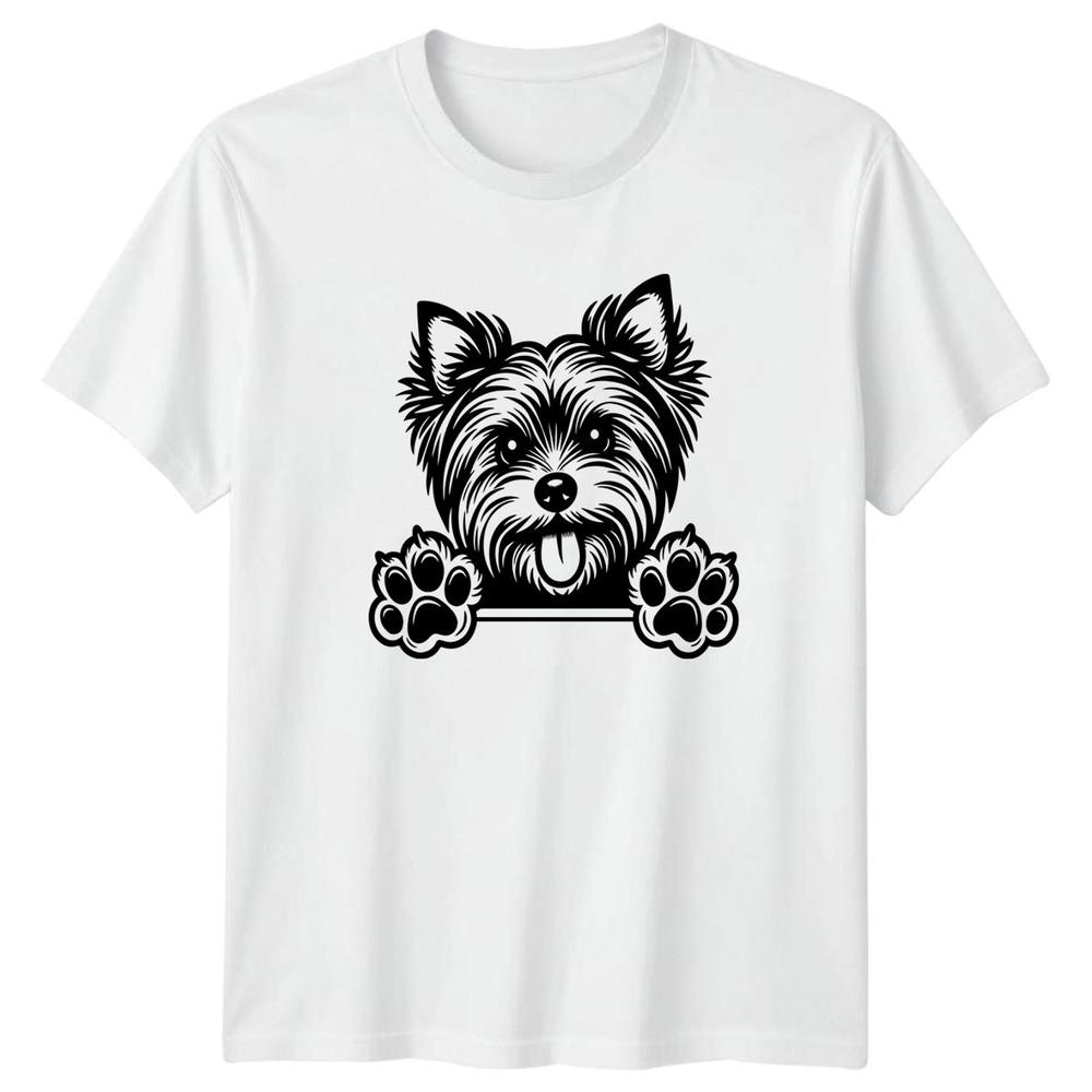 Yorkshire Terrier Dog Peeking Paws Animals Unisexs TShirt Unisex Tee Graphic Unisex S