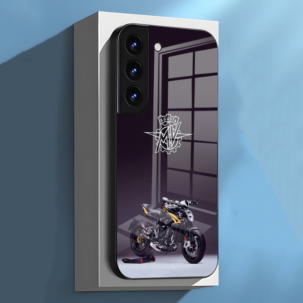 Motorcycle MVAgusta Phone Case For Samsung S26 S25 S24 FE S23 S22 S21 Plus S20 Ultra Note20Ultra Black Glass Cover
