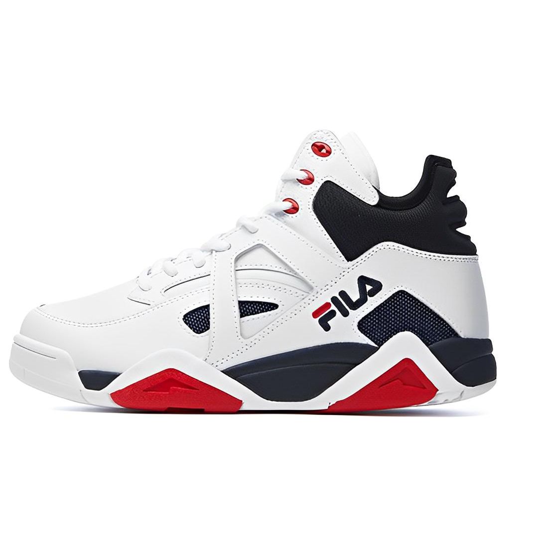 FILA Cage Comfortable Versatile Durable High-Top Retro Basketball Shoes Women sneakers White Blue F52W131201FWN 38