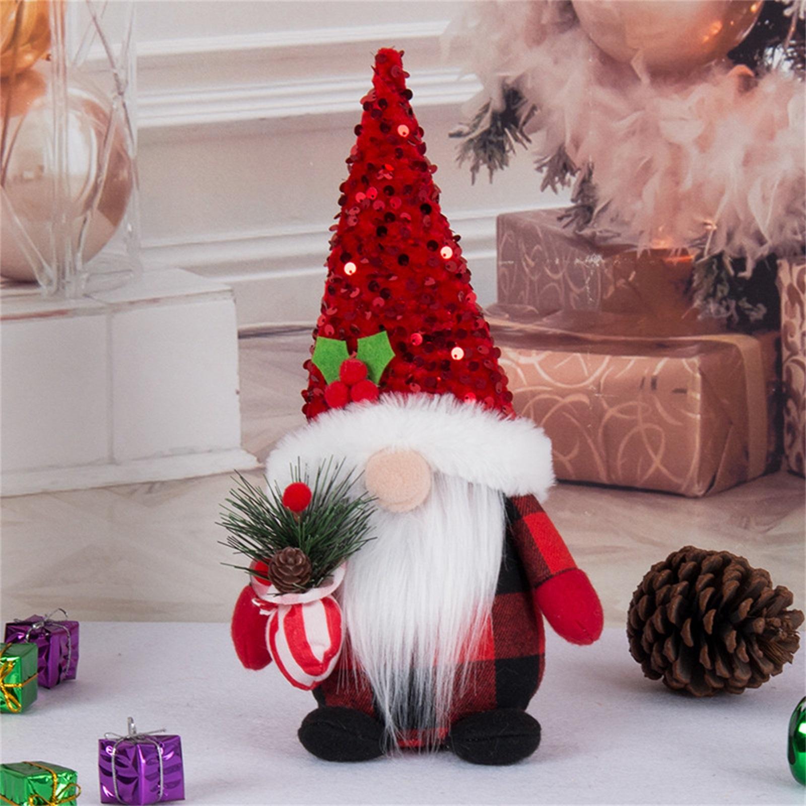 

Christmas Gnome Plush Knitted Faceless Doll Handmade Christmas E-lf Decoration New Year Gifts Xmas Decor For Home One Size красный