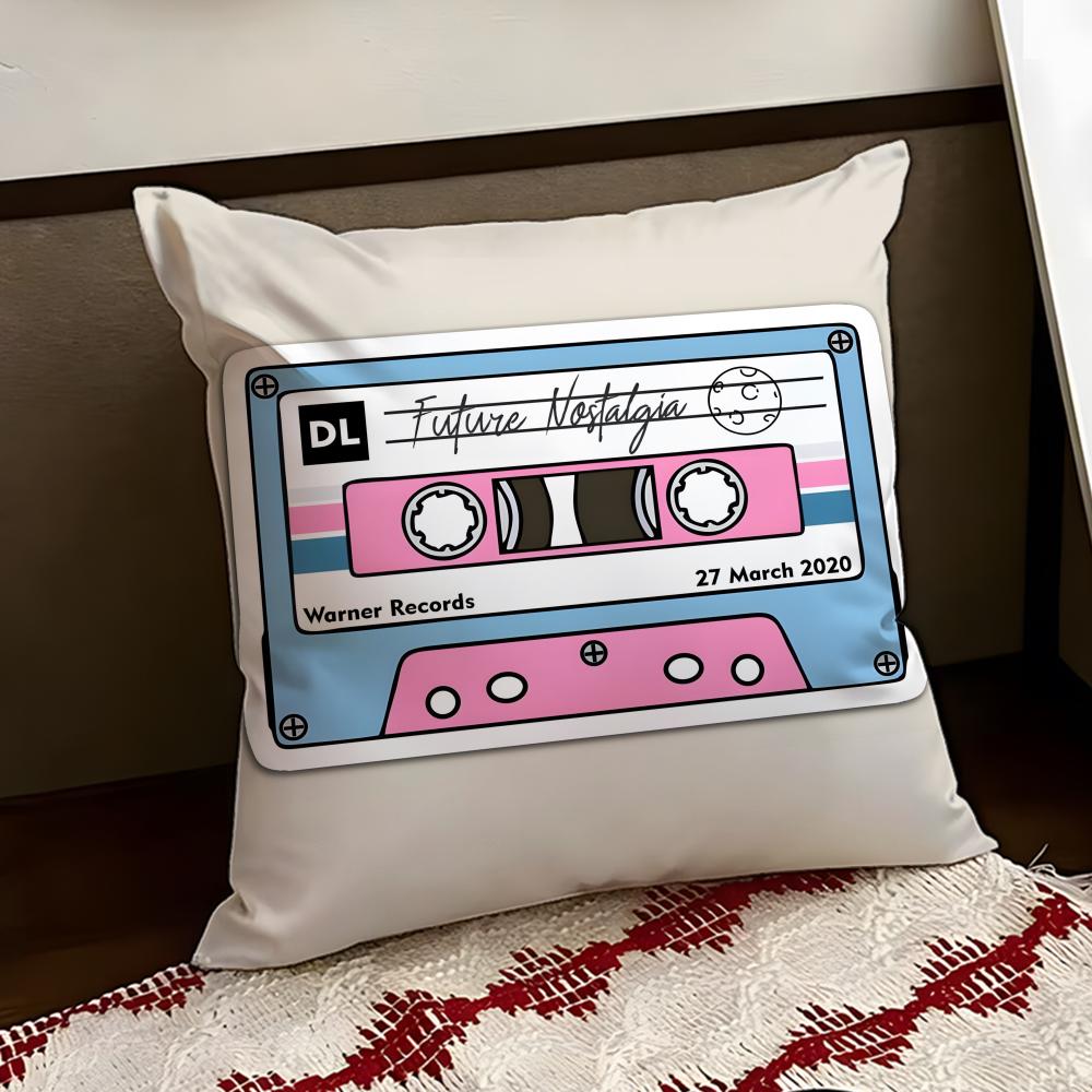 Music Tape Print Cushion Cover Reversible Soft Durable Pillow Cover Home Car MultiScene Use for Daily Comfort