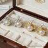 Fan-Shaped Ginkgo Leaf Pearl Tassel Earrings for Women - Light, Luxurious, High-End Statement Pieces