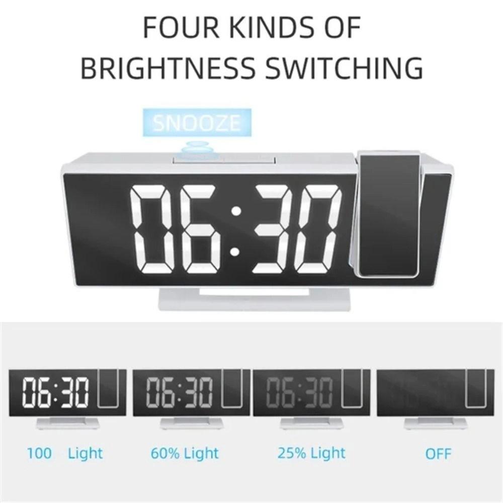 Temperature Display Projection Alarm Clock Backlight LED Alarm Clock  Wall Mount