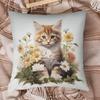 Cute Cat Cartoon Pillowcase - Soft and Cozy Cushion Cover for Sofa