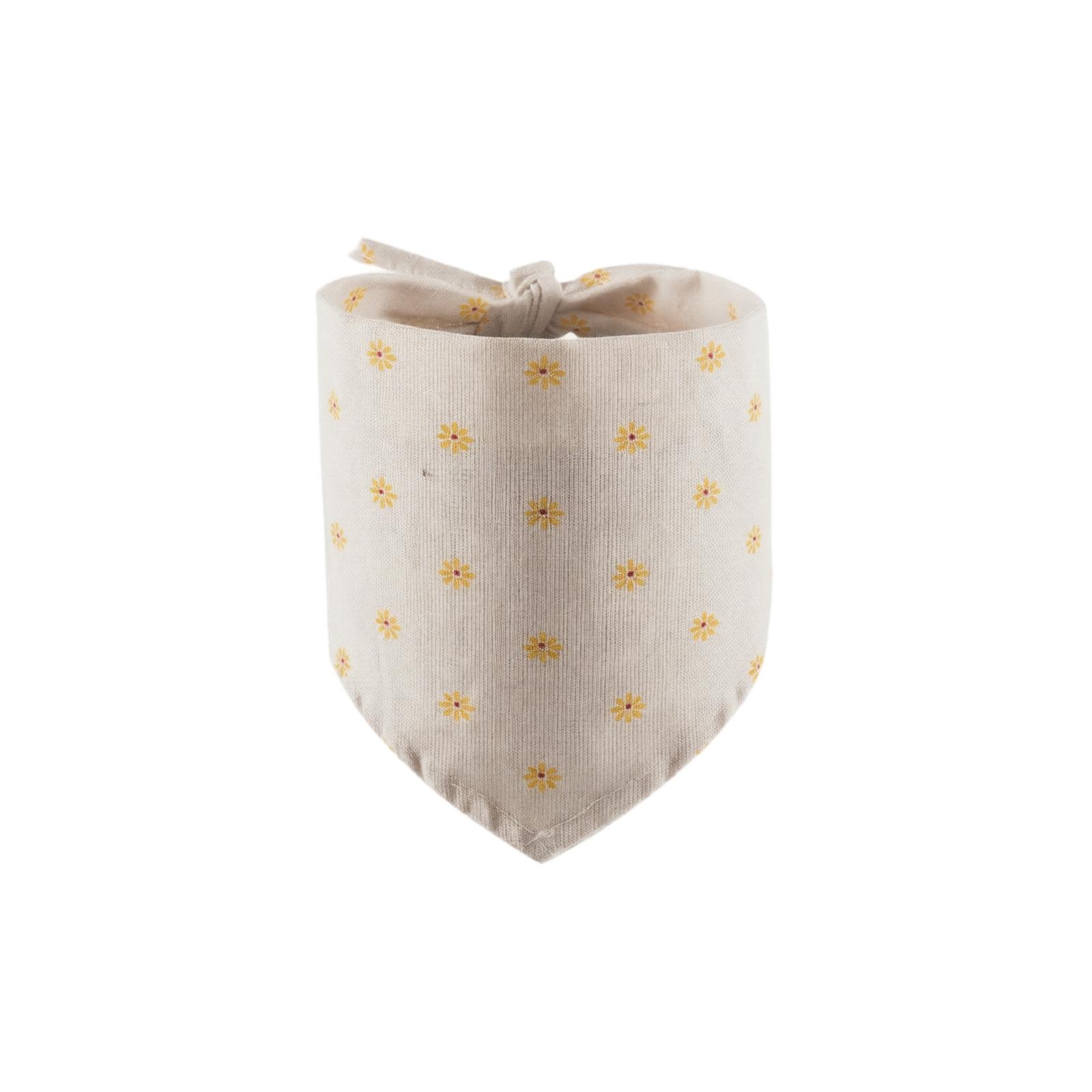 

Pet Bandana Triangle Scarf Cotton Linen Small Floral Print Adjustable Tie Neck Accessory for Dogs and Cats One Size жёлтый