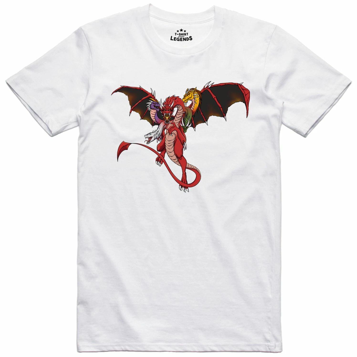 Футболка Tiamat Dragon Мужская Монстр Ролевая Игра Ретро Обычная Посадка Футболка XXXXL