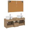 Bathroom Furniture Set 4 Pcs Artisan Oak Engineered Wood and Glass