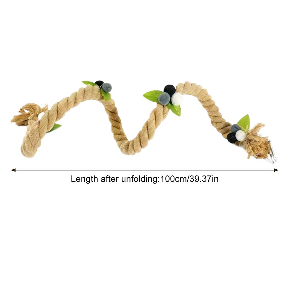 

Bird Rope Perch Climbing Stand Biting Game Cockatiel Perch For Leg Muscle Parakeet Lovebird Boredom Stress Cage Decoration жёлтый