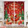 2pcs,2D Plane Printing Curtain Popular Christmas Reindeer (3) Durable 100% Polyester Fabric (without Rod) Gifts Use for Bedroom