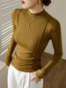 2026 Autumn/Winter Women's High-Elasticity Half-High Neck Long-Sleeve T-Shirt - Advanced Design and Skin-Friendly