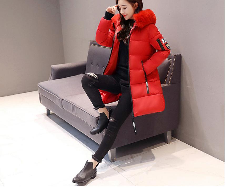 Cotton clothes women's coat new winter slim down cotton-padded clothes women's medium and long large size cold and moisture protection