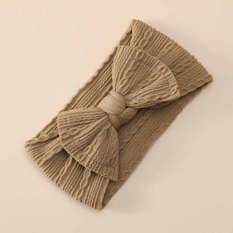 Opaska Dziecięca z Kokardą Podwójna Żakardowa Szeroka Elastyczna Węzeł na Górze Regulowana dla Dziewczynek 0-24 Miesięcy Miękka Bawełniana Opaska Niemowlęca Do Zdjęć Noworodkowych