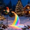 Solar Powered Christmas Decor Garden Stake Light, Santa Pouring Flowing LED String Lights, Colorful Magical Claus Lawn Stakes Light Effect,