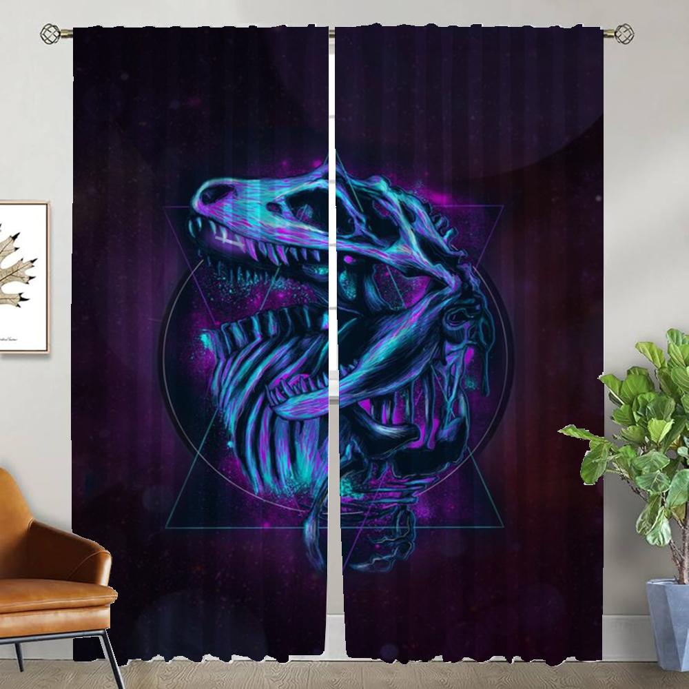 

Кухонные шторы 2 шт. Парк Юрского периода Шторы для спальни Затемняющие шторы Оттенки Хэллоуин Украшение гостиной Шторы W50xH70cmx2pcs-CL