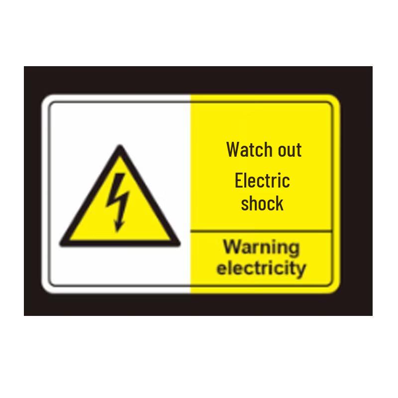 Reflective Caution Electric Shock Safety Sign