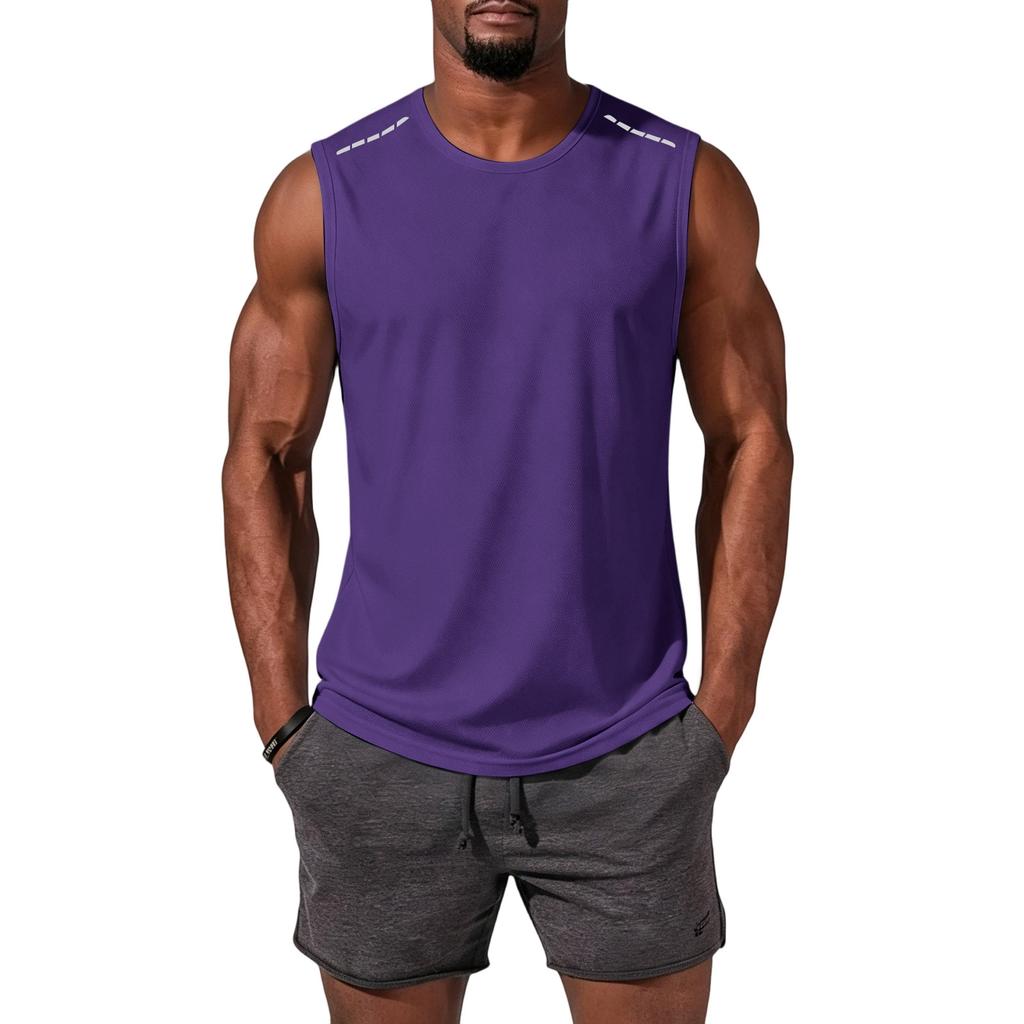 Men Sleeveless Shirt Set Quick Dry Vest Running Summer Beach Fitness Muscle Tank Top Breathable Lightweight Sportswear