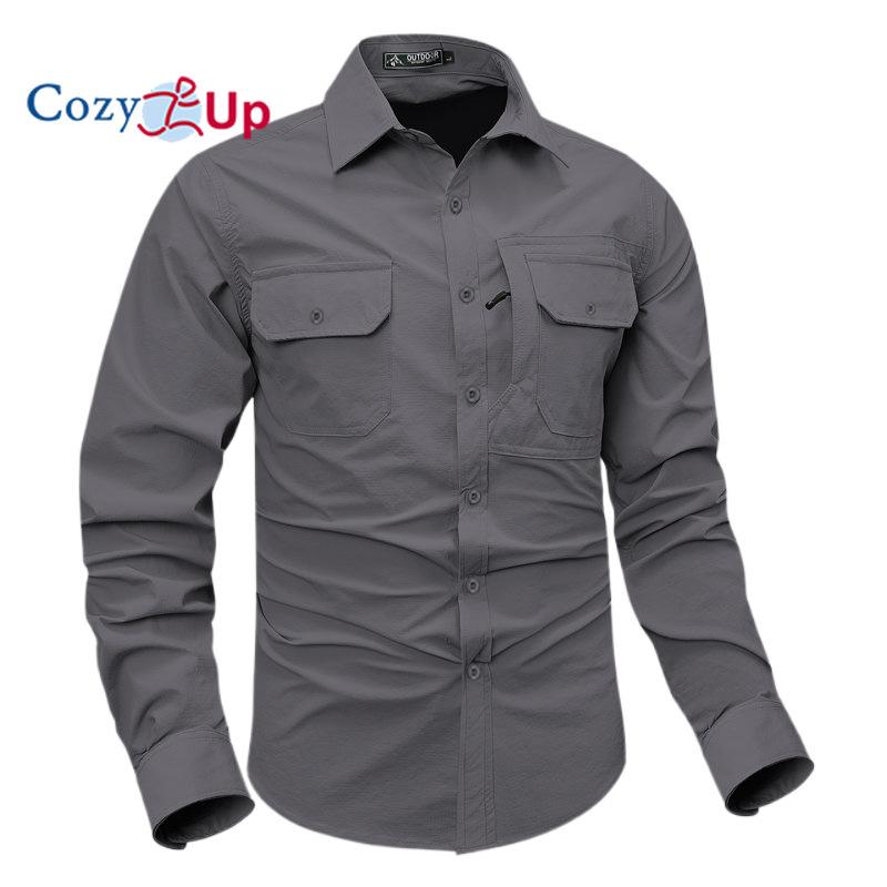 

Американская мужская рубашка с длинными рукавами и несколькими карманами, подходит для уличных весенних и осенних мужских повседневных рубашек на пуговицах 4XL серый