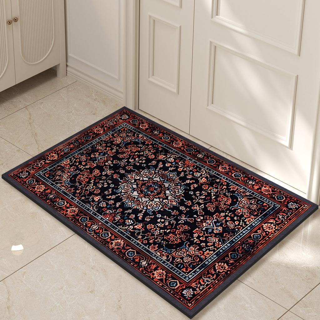 Retro Entrance Doormat Door Mat Outdoor Welcome Home Front Room Rugs Floor Foot Mat Hallway Carpet Anti Slip Washable