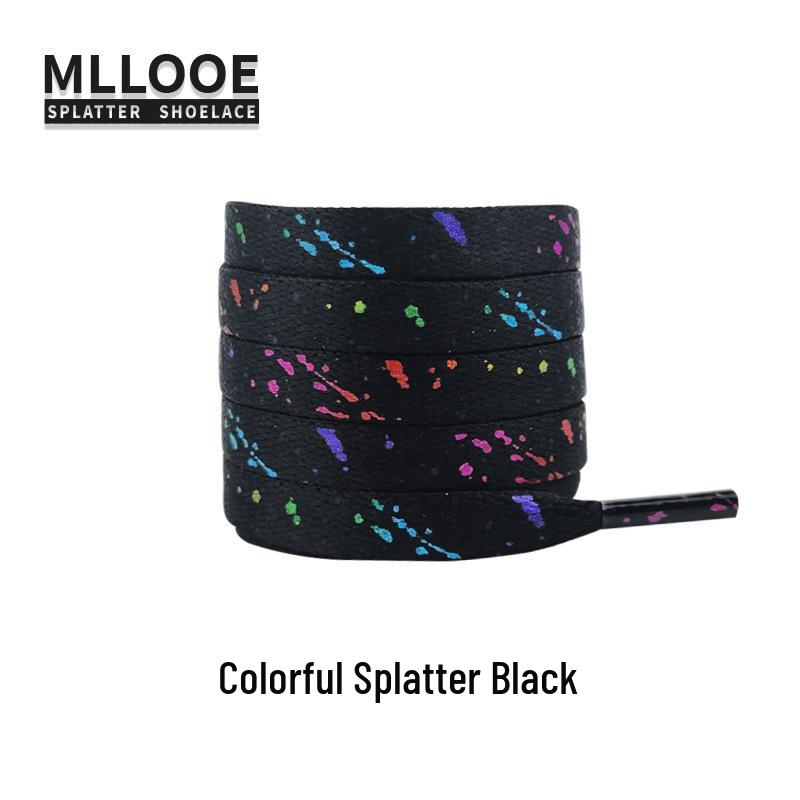 Black and White Splatter Ink Shoelaces for AF1, Dunk, Skate, and Casual Shoes