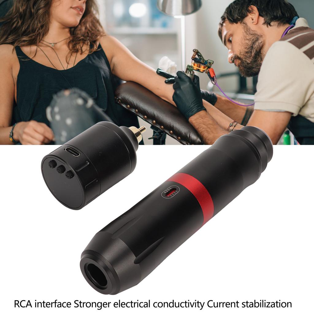 Tattoo Pen Machine Kit with 1300mAh Power Supply Clip Cord Connector Wireless Tattoo Pen Kit