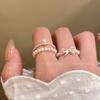 Bow Pearl Beaded Ring Korean Ins Design Index Finger Ring Stacked Wearing Ring