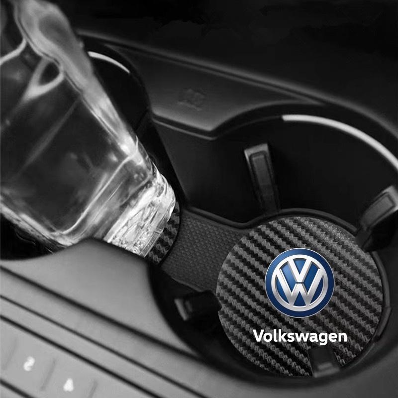 For VOLKSWAGEN VW 2PCS Car Waterproof Coaster Non Slip Water Cup Pad Mat For Volkswagen GOLF 5 Tiguan Polo Golf 6 Golf 7 Jetta A