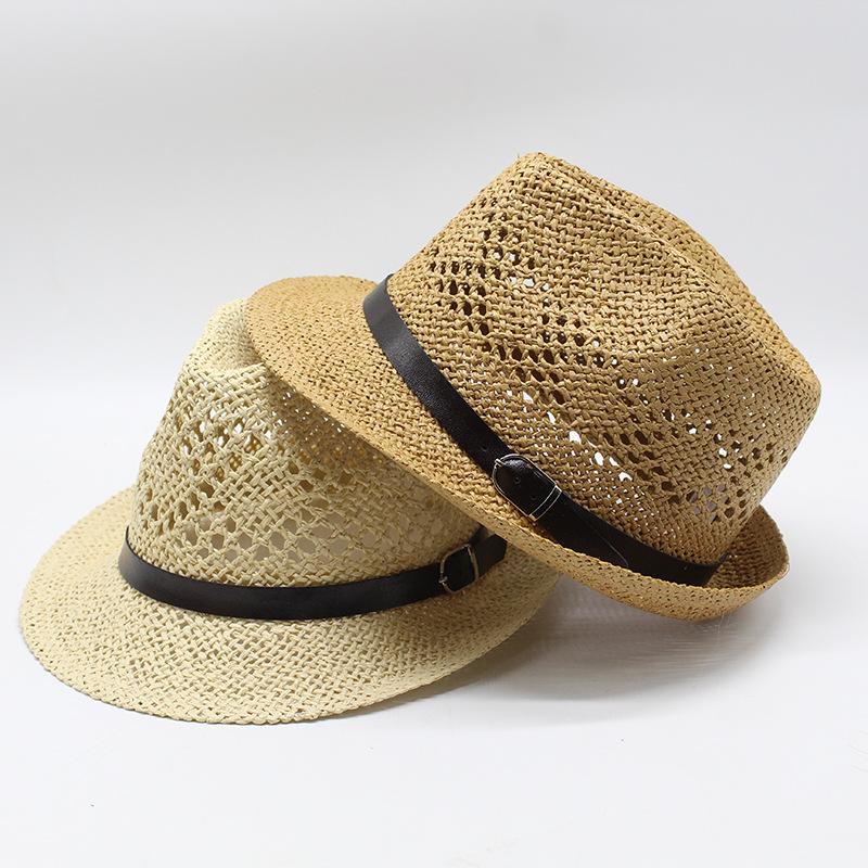 Hand-Woven Straw Hat, Crimped Papyrus Top Hat, Jazz Hat, Sun Protection And Sunshade Straw Hat Jz-023