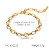 necklace gold and silver color-block spliced cross buckle choker handmade chain titanium steel bracelet high-end jewelry