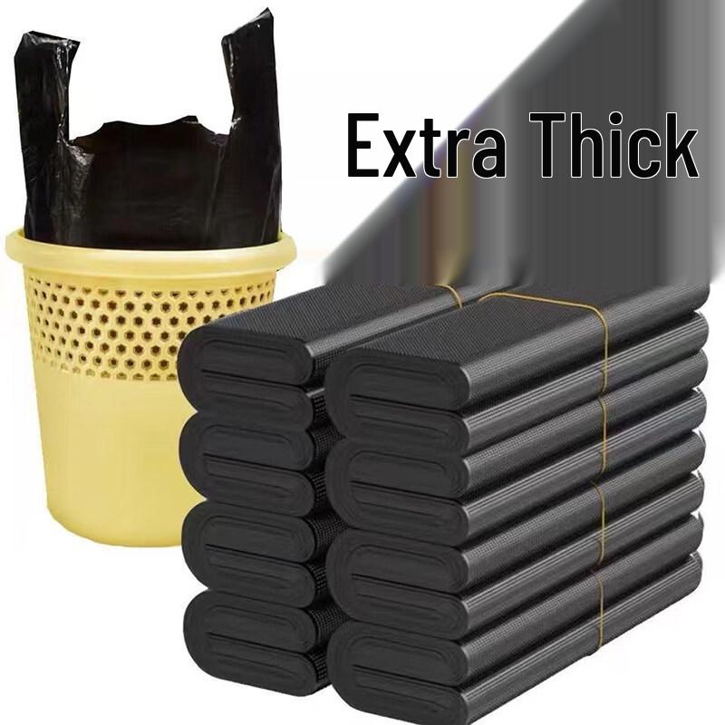 Large Heavy-Duty Black Household Drawstring Trash Bags