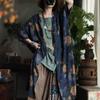 Camicie da donna vintage con stampa floreale rossa a sette maniche top estivi stile cinese camicette lunghe da donna