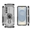 For Samsung Galaxy S25+ Phone Case WANLONFENG PC TPU Back Cover Kickstand with Tempered Glass