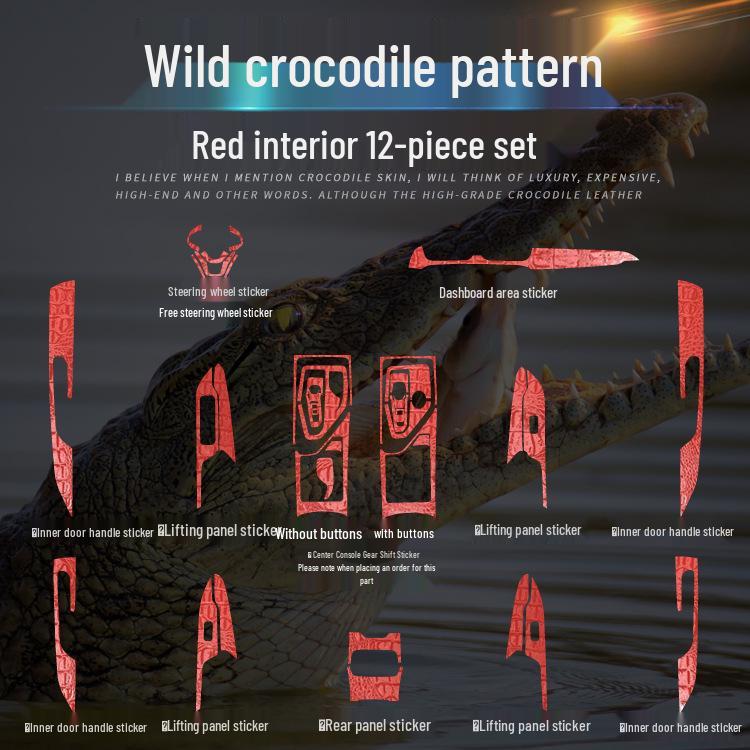 Crocodile Grain Film for Lynk & Co 01-06 Interior Gear Shift Decoration