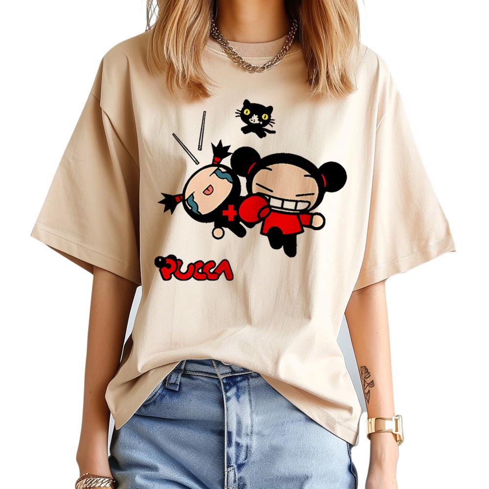 

Pucca t shirt Women Unisexga comic Japanese t shirt girl Japanese y2k 2000s clothes 2XL