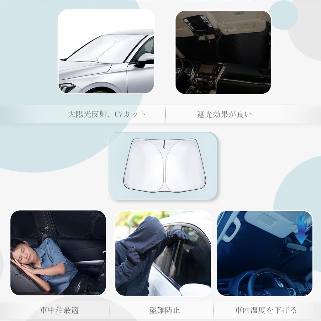 CDEFG Sunshade for the 2021 Honda Civic EX Features a Construction for Light Heat UV and Folds Up for a Compact Design with Storage Perfect for Car
