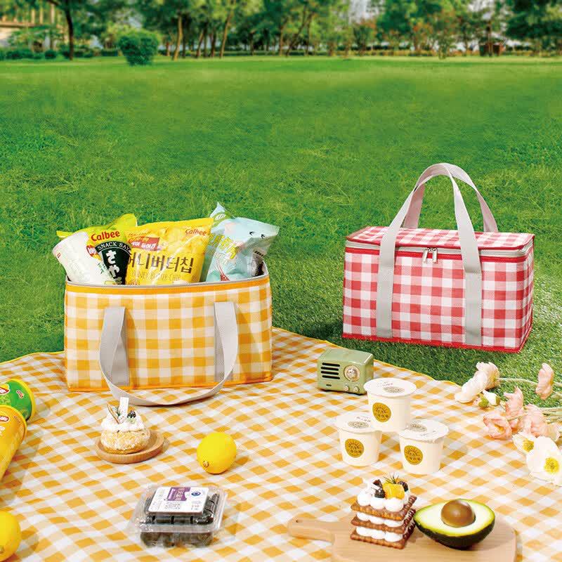 Large-capacity Picnic Bag with Thick Insulation for Heat Retention and Cold Preservation, Foldable and Portable Lunch Box