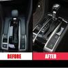 Kohlefaser Textur Schalthebelbox Panel Abdeckung Zierleiste Für Honda Civic 10. Gen 2016-2021
