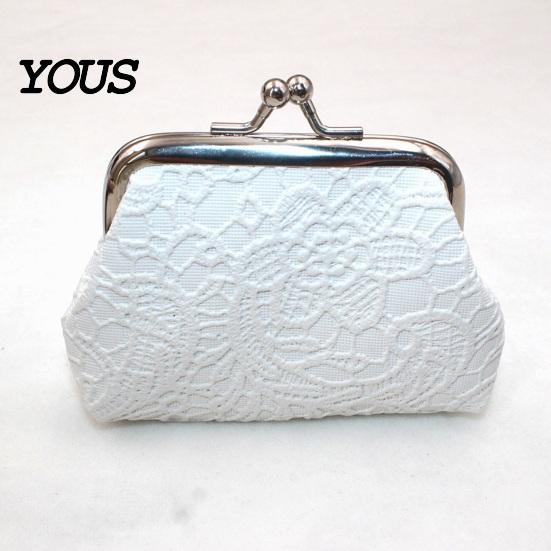 Palm-sized Wallet Embossed Lace Coin Purse, Kiss Lock Closure Pouch, Lightweight Holder Women Small Change Purse for Cash Coins Cards