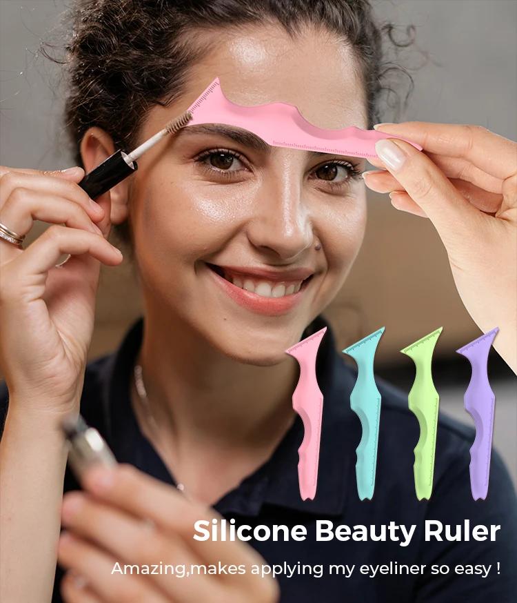 CNK 5 in 1Winged Multi-Purpose Makeup Tool Silicone Beauty Ruler Reusable Eyeliner Stencils Tip Eyeliner Aid Eyebrow Stencil