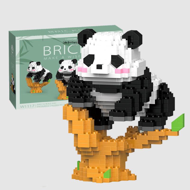 Stavebnice Huahua Chinese Panda - Kompatibilní s Legem, sestavou malých puzzle, dekorativními hračkami