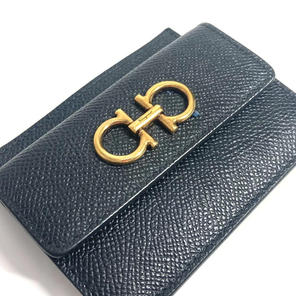 Salvatore Ferragamo Wallet Pouch Gancini logo card coin purse Card Case