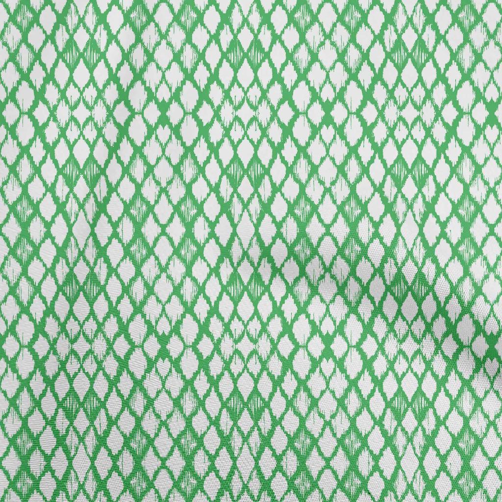 oneOone Cotton Flex Green Fabric Asian Ikat Quilting Supplies Print Sewing Fabric By The Yard 40 Inch