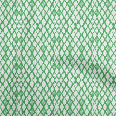 oneOone Baumwoll-Flex Grüner Stoff Asiatischer Ikat Quiltzubehör Druck Nähstoff Meterware 40 Zoll