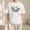 Retro Smile Graphic T Shirt Playful Typography Tee Vintage Style Distressed Print Shirt Casual Cotton Streetwear Top