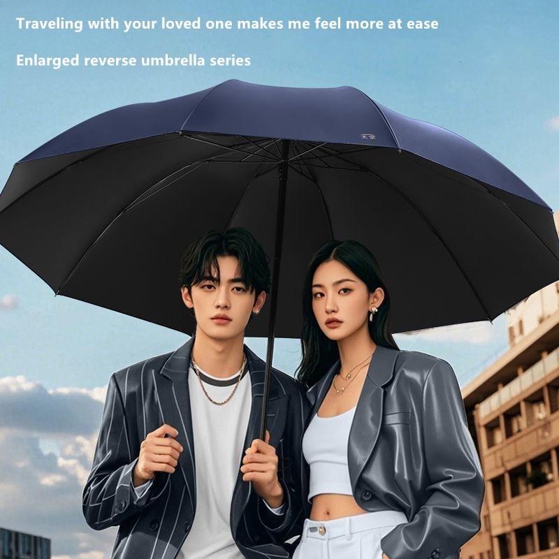 Fully Automatic Umbrella Thickened Reinforced Windproof Rainproof Portable Sun Protection Car-mounted Tri-fold Umbrella