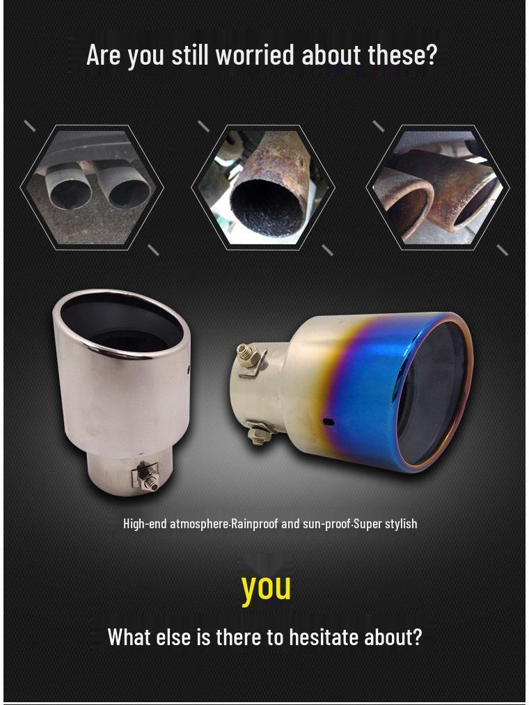 Baked Blue Stainless Steel Muffler Tailpipe for Mazda M3/Star Pin, Also In Silver