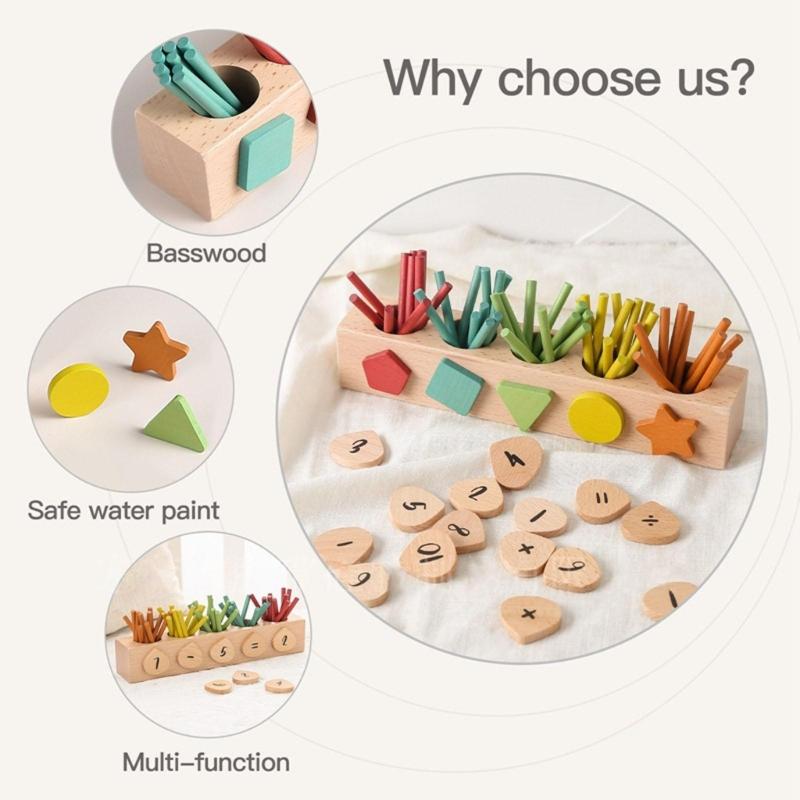 Wooden Math Magnetic Graphic Recognition for Intellgent Improvement Columnar Calculation Number Counting for Kids